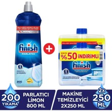 Finish Bulaşık Makinesi Parlatıcı 800   ml 'limon + Bulaşık Makinesi Temizleyici Sıvı 2 x 250   ml