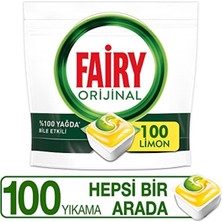 Fairy Hepsi Bir Arada 100 Yıkama Bulaşık Makinesi Deterjanı Kapsülü/tableti 'limon Kokulu