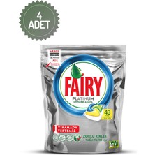 Fairy Platinum Bulaşık Makinesi Tableti 43'lü (4 Adet)