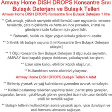 Amway Home Dish Drops Konsantre Sıvı Bulaşık Deterjanı 1 lt-Dish Drops Ovma Teli Hsgl