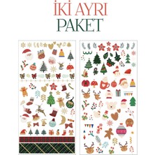 Yılbaşı Noel Christmas Desenler Tırnak Dövmesi 2'li Paket