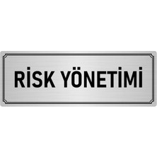 Özarslan Dizayn Metal Yönlendirme Levhası, Departman Kapı İsimliği Risk Yönetimi 10X20 cm Gümüş Renk