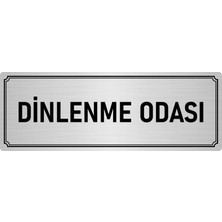 Özarslan Dizayn Metal Yönlendirme Levhası, Departman Kapı İsimliği Dinlenme Odası 5X20 cm Gümüş Renk