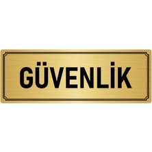 Özarslan Dizayn Metal Yönlendirme Levhası, Departman Kapı İsimliği Güvenlik 5X20 cm Altın Renk