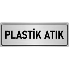 Özarslan Dizayn Metal Yönlendirme Levhası, Departman Kapı İsimliği Plastik Atık 5X20 cm Gümüş Renk