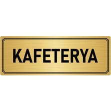 Özarslan Dizayn Metal Yönlendirme Levhası, Departman Kapı İsimliği Kafeterya 5X20 cm Altın Renk