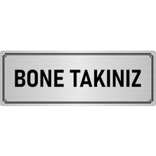 Özarslan Dizayn Metal Yönlendirme Levhası, Departman Kapı İsimliği Bone Takınız 5X20 cm Gümüş Renk
