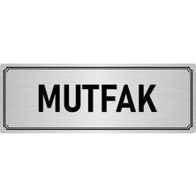 Özarslan Dizayn Metal Yönlendirme Levhası, Departman Kapı İsimliği Mutfak 5X20 cm Gümüş Renk