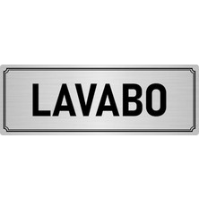 Özarslan Dizayn Metal Yönlendirme Levhası, Departman Kapı İsimliği Lavabo 10X20 cm Gümüş Renk
