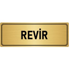 Özarslan Dizayn Metal Yönlendirme Levhası, Departman Kapı İsimliği Revir 5X20 cm Altın Renk