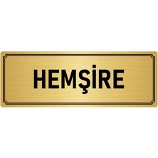 Özarslan Dizayn Metal Yönlendirme Levhası, Departman Kapı İsimliği Hemşire 10X20 cm Altın Renk