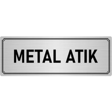 Özarslan Dizayn Metal Yönlendirme Levhası, Departman Kapı İsimliği Metal Atık 5X20 cm Gümüş Renk