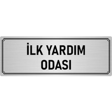 Özarslan Dizayn Metal Yönlendirme Levhası, Departman Kapı İsimliği Ilk Yardım Odası 7X20 cm Gümüş Renk
