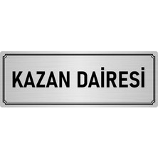 Özarslan Dizayn Metal Yönlendirme Levhası, Departman Kapı İsimliği Kazan Daire 7X20 cm Gümüş Renk