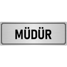 Özarslan Dizayn Metal Yönlendirme Levhası, Departman Kapı İsimliği Müdür 5X20 cm Gümüş Renk