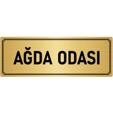 Özarslan Dizayn Metal Yönlendirme Levhası, Departman Kapı İsimliği Ağda Odası 5X20 cm Altın Renk