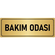 Özarslan Dizayn Metal Yönlendirme Levhası, Departman Kapı İsimliği Bakım Odası 7X20 cm Altın Renk