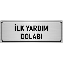 Özarslan Dizayn Metal Yönlendirme Levhası, Departman Kapı İsimliği Ilk Yardım Dolabı 5X20 cm Gümüş Renk