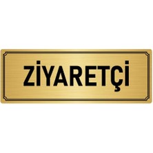 Özarslan Dizayn Metal Yönlendirme Levhası, Departman Kapı İsimliği Ziyaretçi 10X20 cm Altın Renk
