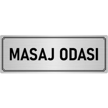 Özarslan Dizayn Metal Yönlendirme Levhası, Departman Kapı İsimliği Masaj Odası 10X20 cm Gümüş Renk