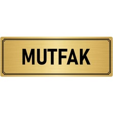 Özarslan Dizayn Metal Yönlendirme Levhası, Departman Kapı İsimliği Mutfak 10X20 cm Altın Renk