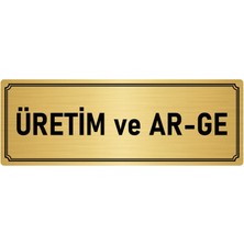 Özarslan Dizayn Metal Yönlendirme Levhası, Departman Kapı İsimliği Üretim ve Ar-Ge 7X20 cm Altın Renk