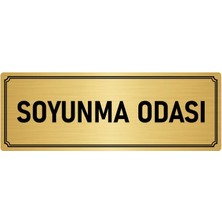 Özarslan Dizayn Metal Yönlendirme Levhası, Departman Kapı İsimliği Soyunma Odası 10X20 cm Altın Renk