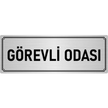 Özarslan Dizayn Metal Yönlendirme Levhası, Departman Kapı İsimliği Görevli Odası 10X20 cm Gümüş Renk