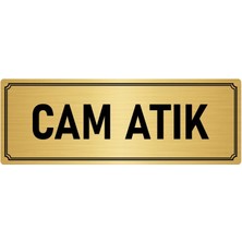 Özarslan Dizayn Metal Yönlendirme Levhası, Departman Kapı İsimliği Cam Atık 10X20 cm Altın Renk