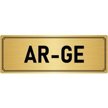 Özarslan Dizayn Metal Yönlendirme Levhası, Departman Kapı İsimliği Ar-Ge 10X20 cm Altın Renk