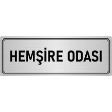 Özarslan Dizayn Metal Yönlendirme Levhası, Departman Kapı İsimliği Hemşire Odası 10X20 cm Gümüş Renk