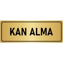 Özarslan Dizayn Metal Yönlendirme Levhası, Departman Kapı İsimliği Kan Alma 10X20 cm Altın Renk