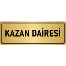 Özarslan Dizayn Metal Yönlendirme Levhası, Departman Kapı İsimliği Kazan Dairesi 5X20 cm Altın Renk