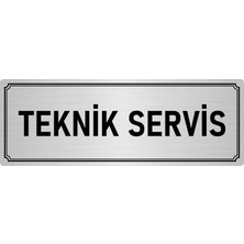 Özarslan Dizayn Metal Yönlendirme Levhası, Departman Kapı İsimliği Teknik Servis 5X20 cm Gümüş Renk