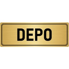 Özarslan Dizayn Metal Yönlendirme Levhası, Departman Kapı İsimliği Depo 5X20 cm Altın Renk