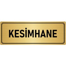 Özarslan Dizayn Metal Yönlendirme Levhası, Departman Kapı İsimliği Kesimhane 5X20 cm Altın Renk