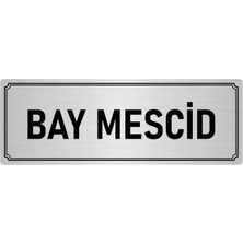 Özarslan Dizayn Metal Yönlendirme Levhası, Departman Kapı İsimliği Bay Mescid 7X20 cm Gümüş Renk