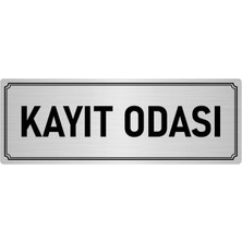 Özarslan Dizayn Metal Yönlendirme Levhası, Departman Kapı İsimliği Kayıt Odası 7X20 cm Gümüş Renk