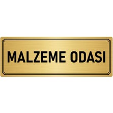 Özarslan Dizayn Metal Yönlendirme Levhası, Departman Kapı İsimliği Malzeme Odası 7X20 cm Altın Renk