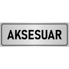 Özarslan Dizayn Metal Yönlendirme Levhası, Departman Kapı İsimliği Aksesuar 7X20 cm Gümüş Renk