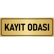 Özarslan Dizayn Metal Yönlendirme Levhası, Departman Kapı İsimliği Kayıt Odası 5X20 cm Altın Renk