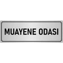 Özarslan Dizayn Metal Yönlendirme Levhası, Departman Kapı İsimliği Muayene Odası 10X20 cm Gümüş Renk