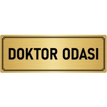 Özarslan Dizayn Metal Yönlendirme Levhası, Departman Kapı İsimliği Doktor Odası 10X20 cm Altın Renk