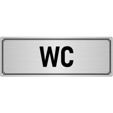 Özarslan Dizayn Metal Yönlendirme Levhası, Departman Kapı İsimliği Wc 5X20 cm Gümüş Renk