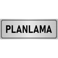 Özarslan Dizayn Metal Yönlendirme Levhası, Departman Kapı İsimliği Planlama 7X20 cm Gümüş Renk