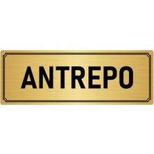 Özarslan Dizayn Metal Yönlendirme Levhası, Departman Kapı İsimliği Antrepo 7X20 cm Altın Renk