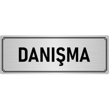Özarslan Dizayn Metal Yönlendirme Levhası, Departman Kapı İsimliği Danışma 10X20 cm Gümüş Renk