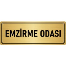 Özarslan Dizayn Metal Yönlendirme Levhası, Departman Kapı İsimliği Emzirme Odası 10X20 cm Altın Renk