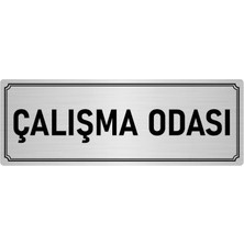 Özarslan Dizayn Metal Yönlendirme Levhası, Departman Kapı İsimliği Çalışma Odası 7X20 cm Gümüş Renk