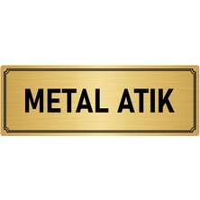 Özarslan Dizayn Metal Yönlendirme Levhası, Departman Kapı İsimliği Metal Atık 7X20 cm Altın Renk
